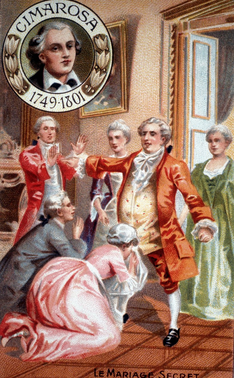 Domenico Cimarosas hemmelige ægteskab (1749 - 1801). af Unknown artist