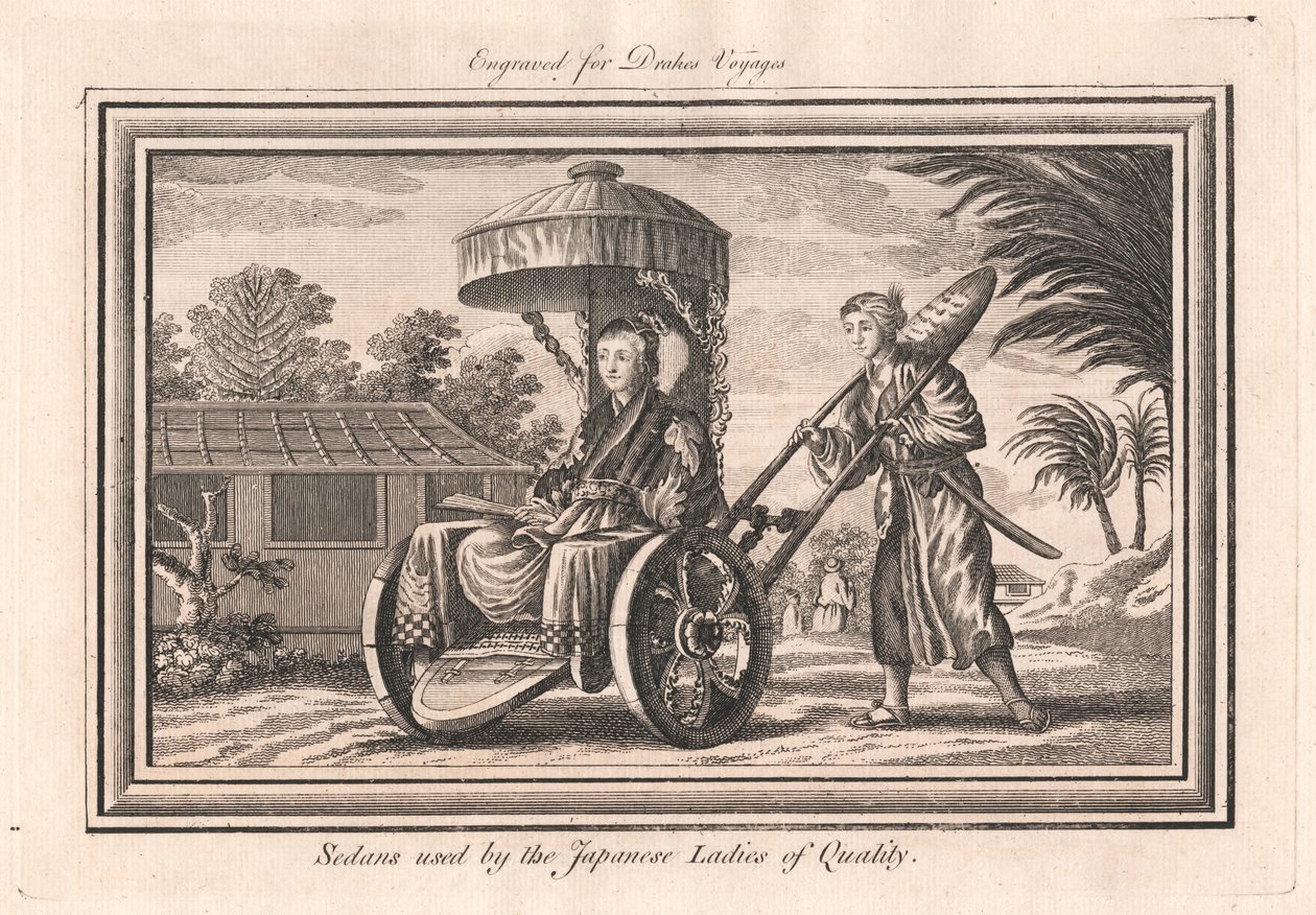 Sedaner brugt af de japanske kvalitetsdamer af Unknown artist
