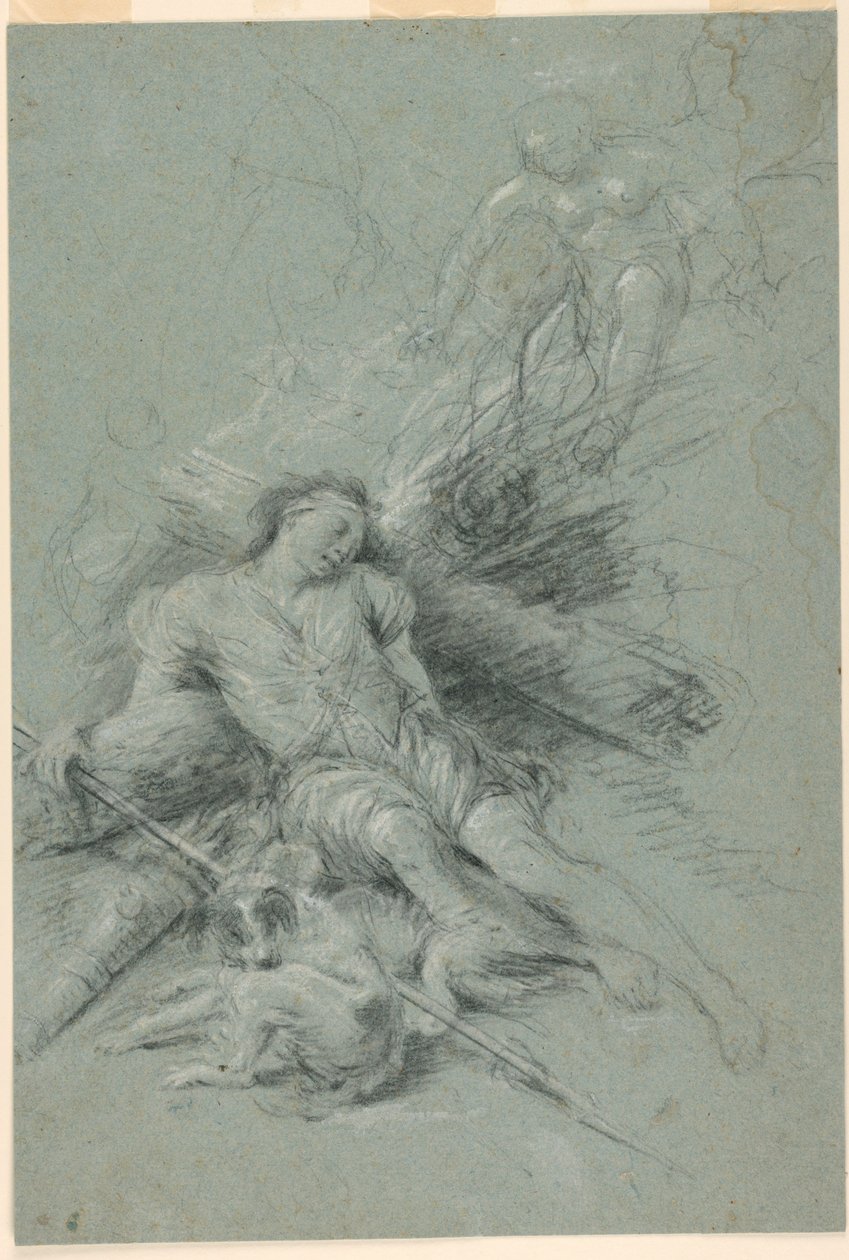 Selene ser den sovende Endymion af Unknown artist
