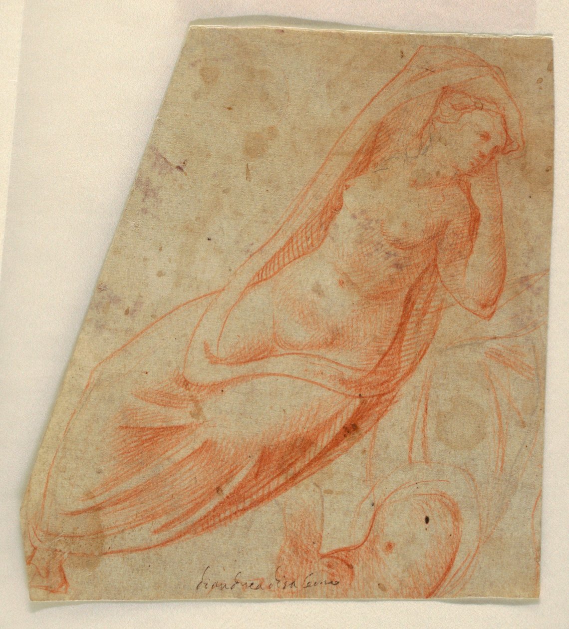 Halvdraperet kvindefigur af Unknown artist