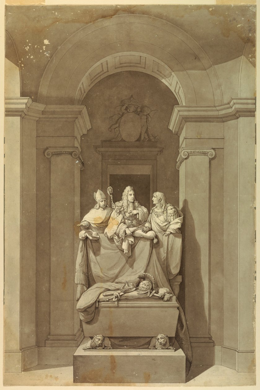 Gravmonumentet for de tre sidste stuarter af Unknown artist