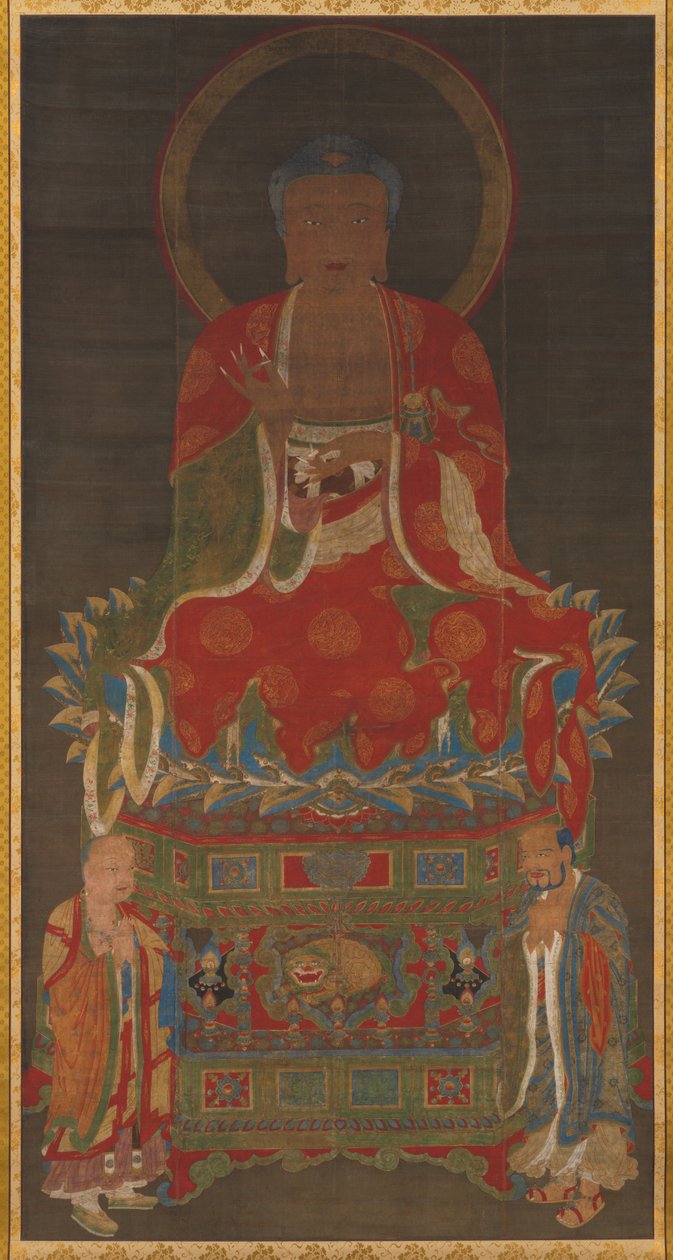 Shakyamuni Triad: Buddha overværet af Manjushri og Samantabhadra af Unknown artist