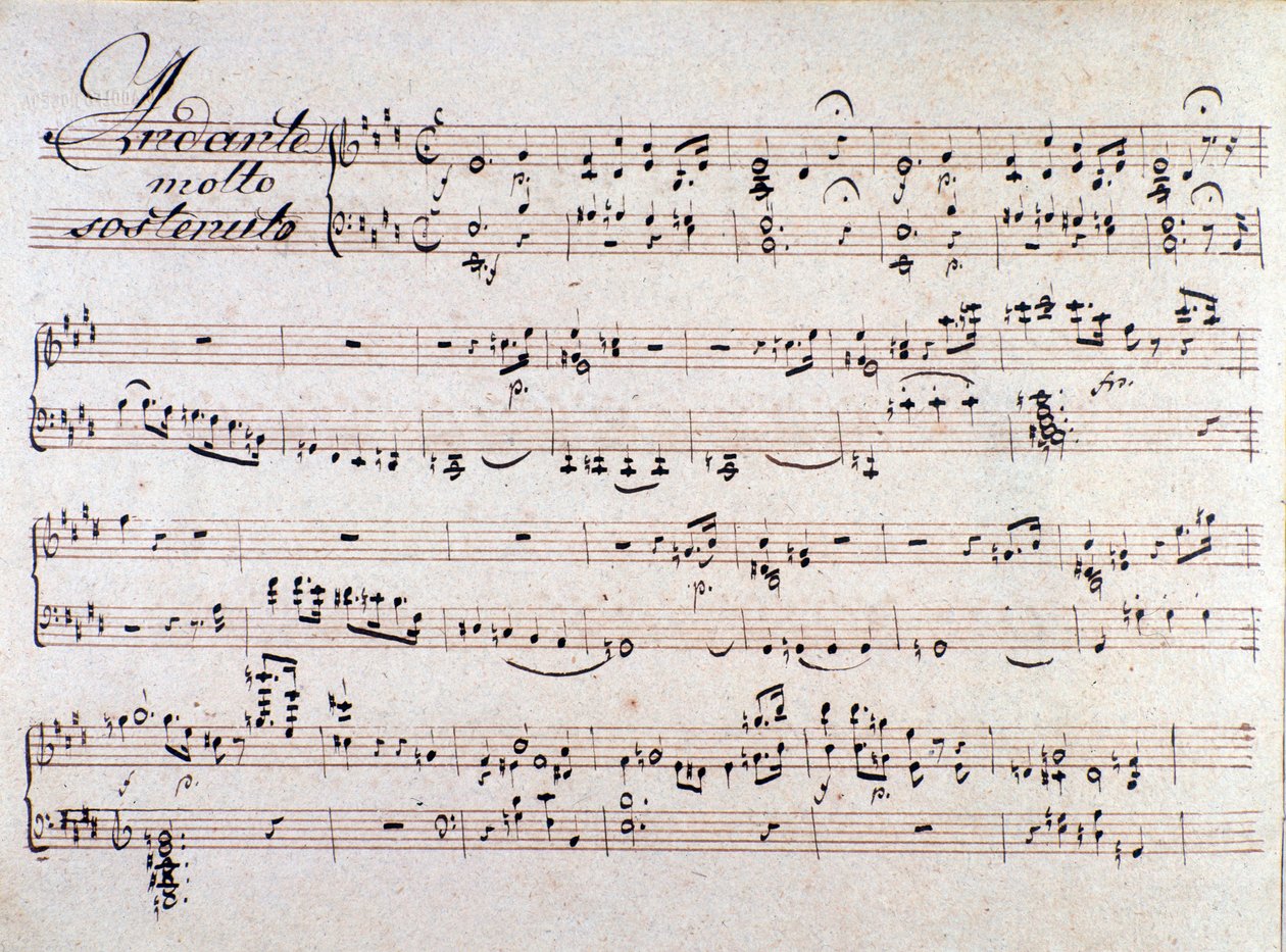 Nodehæfter fra De to dage, opera af Luigi Cherubini af Unknown artist