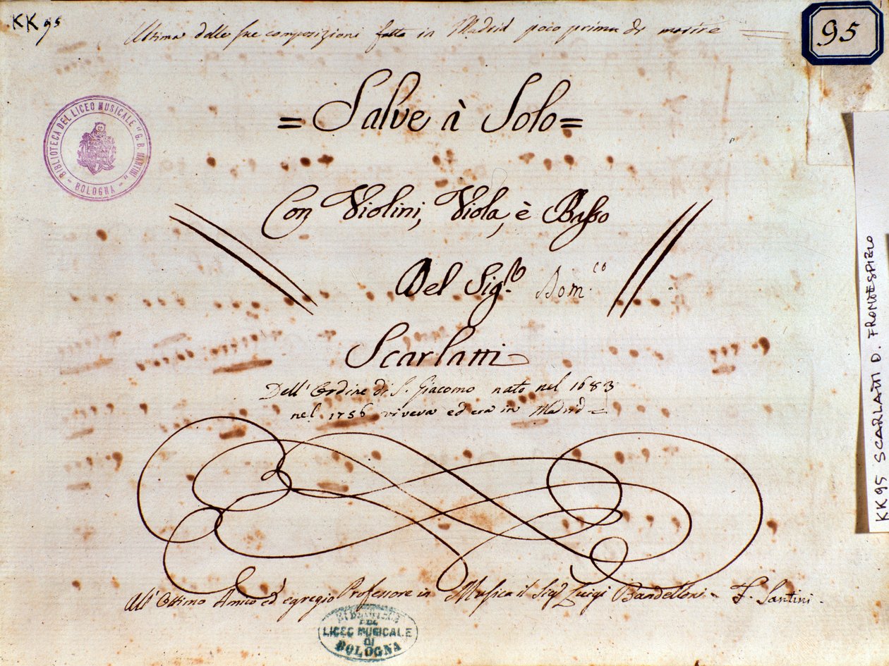 Nodeside for Salve Regina af Domenico Scarlatti af Unknown artist