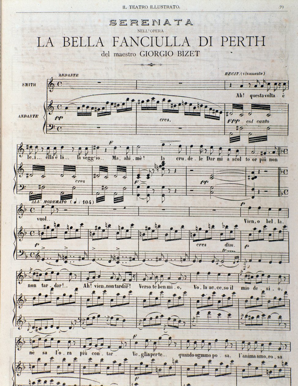Nodeside for "The fair maid of Perth, opera af Georges Bizet af Unknown artist