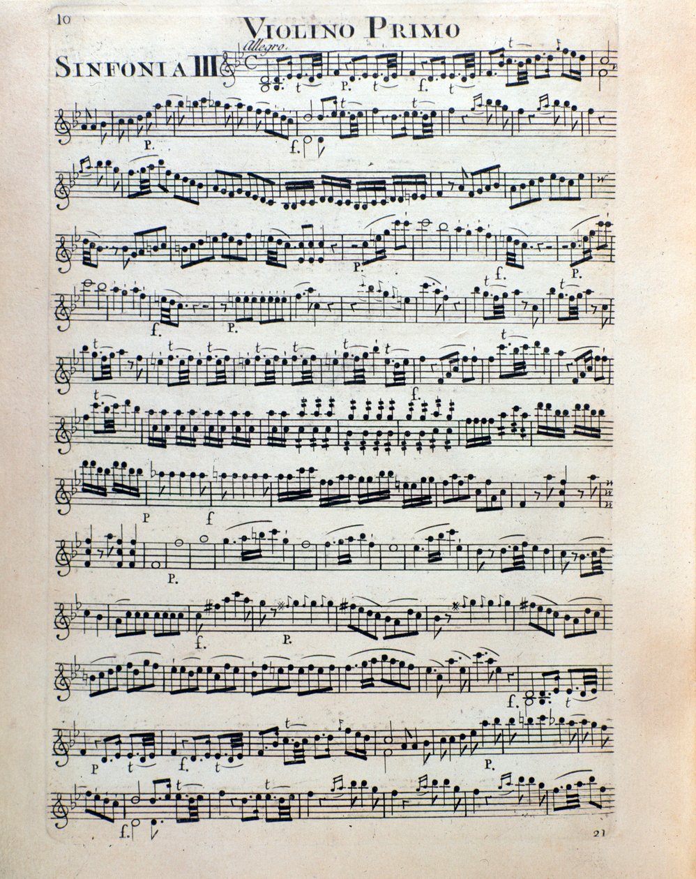 Nodeside for violin til symfoni nr. 3 af Christian Cannabich af Unknown artist