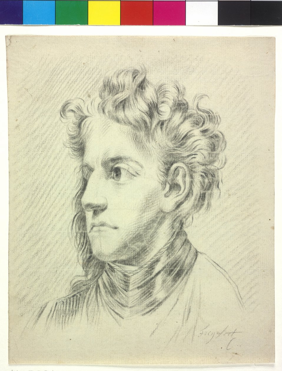 Skulderrem Billede af en ung mand af Unknown artist