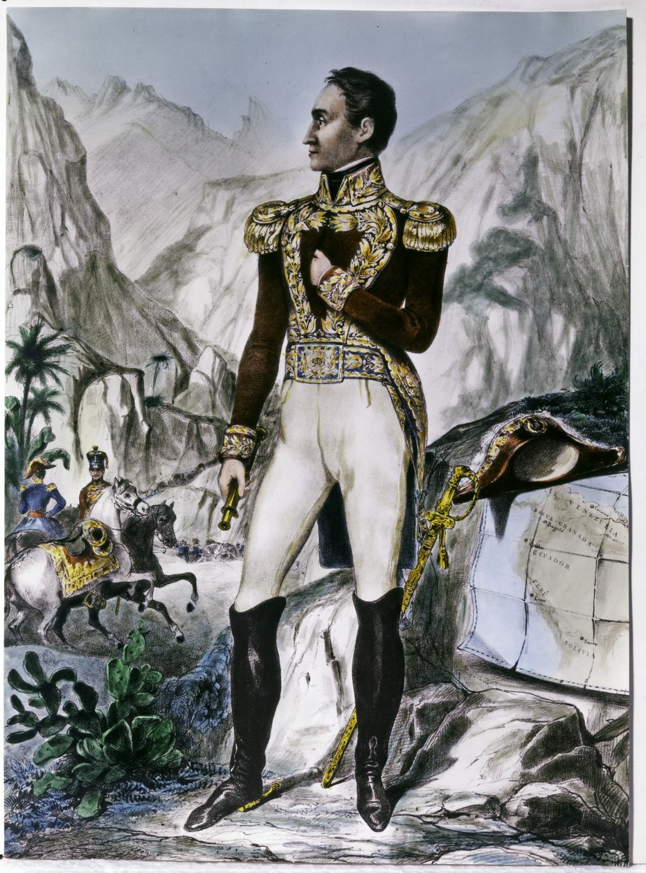 Simon Bolivar (1783-1630) (kobberstik) af Unknown artist
