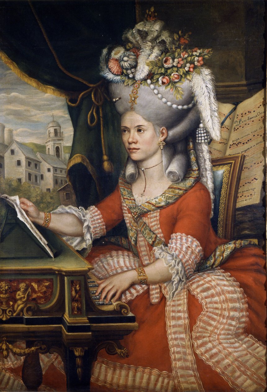 Sangerinden Therese (Teresa) Lanti, elskerinde til Casanova. Anonym. Scala Museum, Milano. af Unknown artist