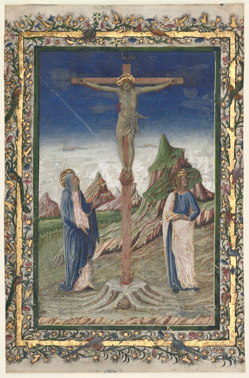 Enkelt blad fra et missal: Korsfæstelsen af Unknown artist