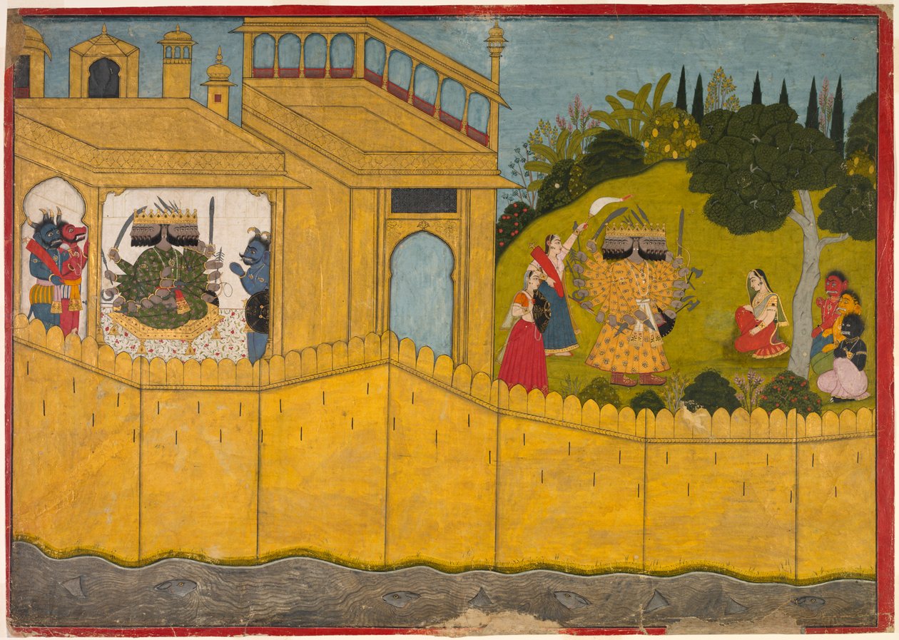 Sita i Lankas Have, fra Ramayana-eposet om Valmiki af Unknown artist