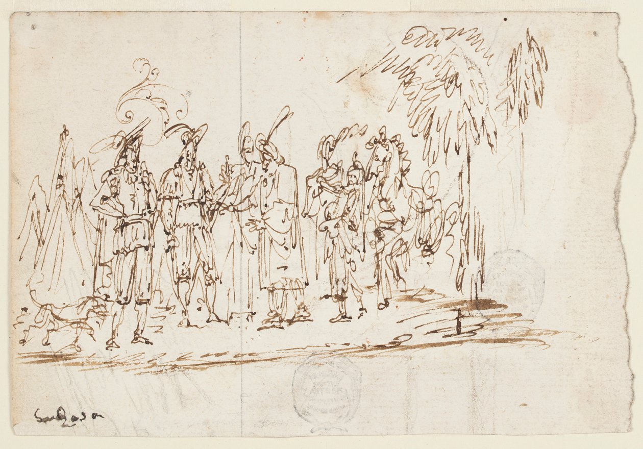 Skitse: Et orientalsk besøg af Unknown artist
