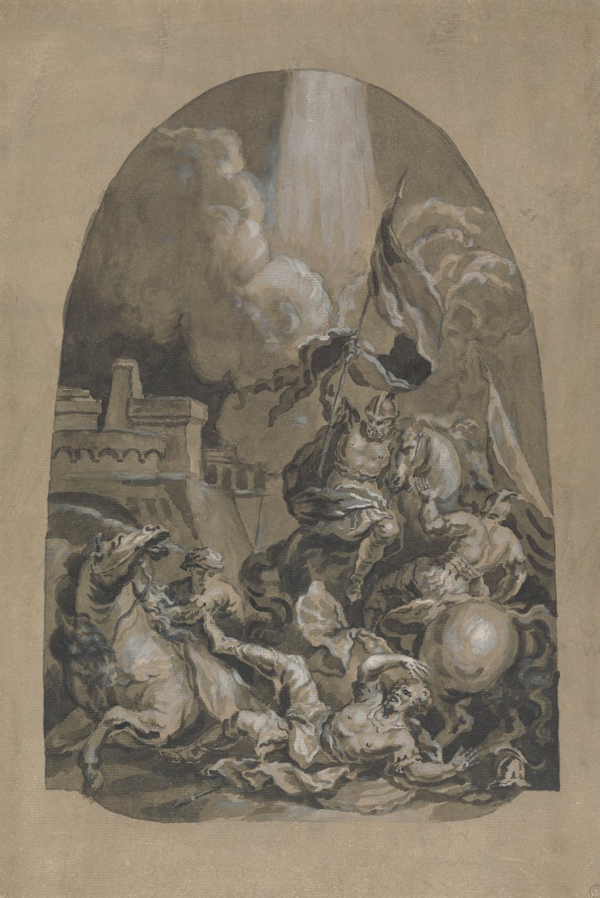 Skitse til oliemaleriet "The Conversion of St. Paul" af Unknown artist