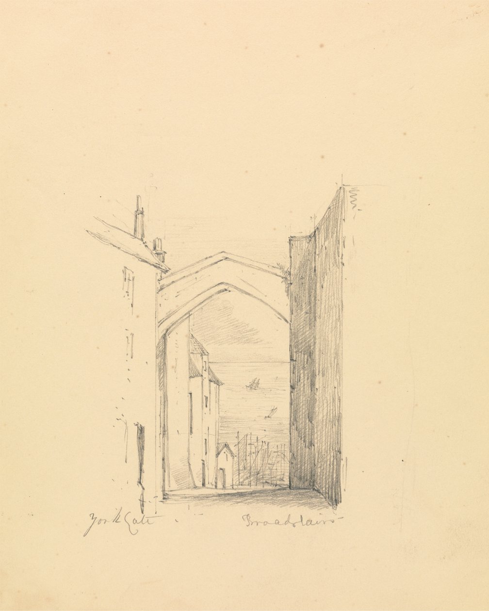 Skitse af York Gate af Unknown artist