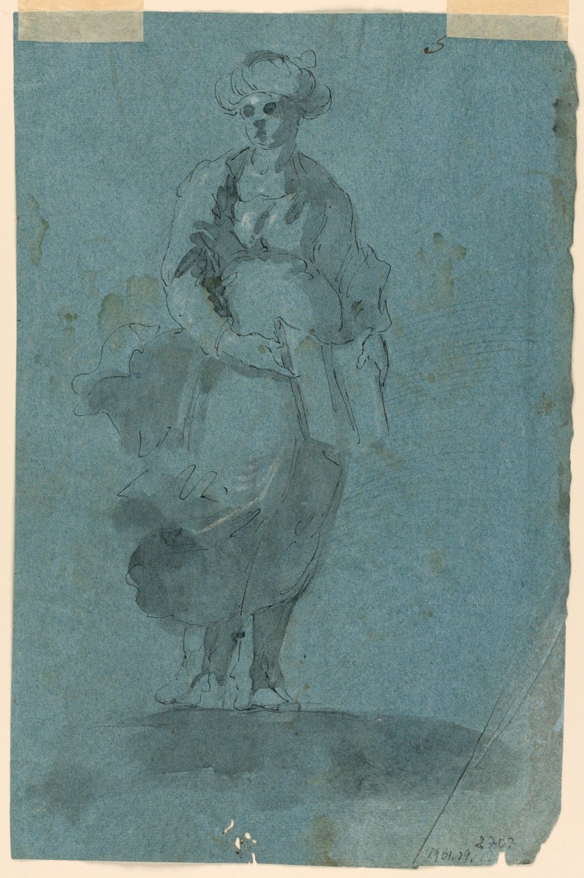Skitser A) Sibylle (?); B) Johannes prædiken af Unknown artist