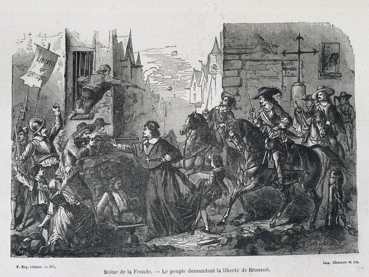 Slyngescene - Folket, der opfordrer til Brousels frihed i 1648 af Unknown artist