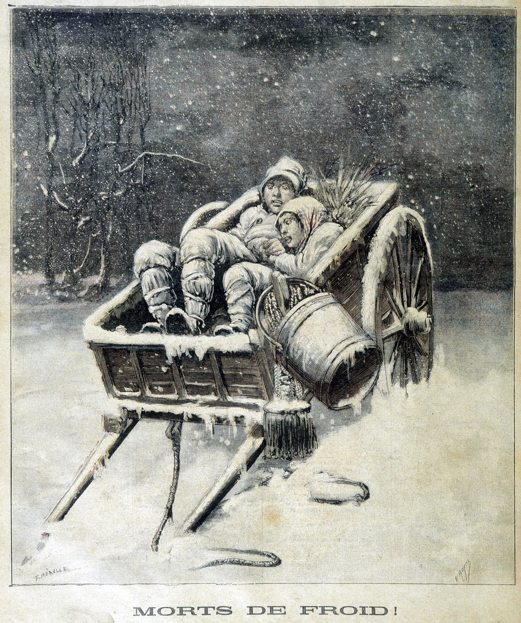 Lille skorstensskorsten i nærheden af Fougères Dead from Frost - i "" Le Petit Journal"" af Unknown artist