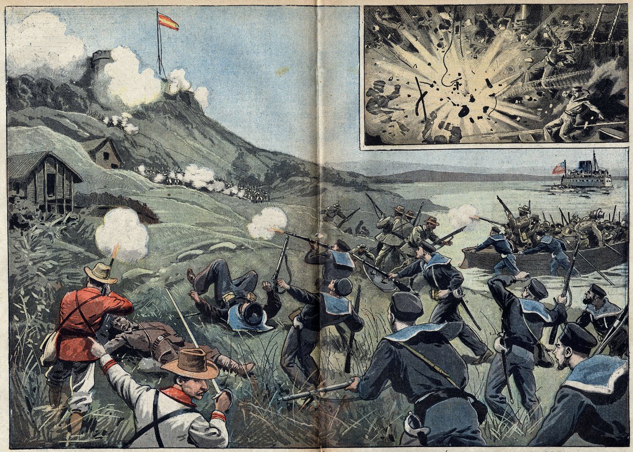 Spansk-amerikansk krig eller cubansk uafhængighedskrig (1868-1898) mellem Spanien og Nordamerika af Unknown artist