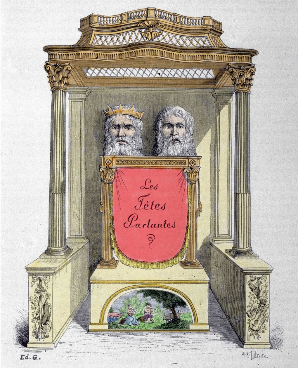 Talende hoveder, Abbe Micals automat af Unknown artist