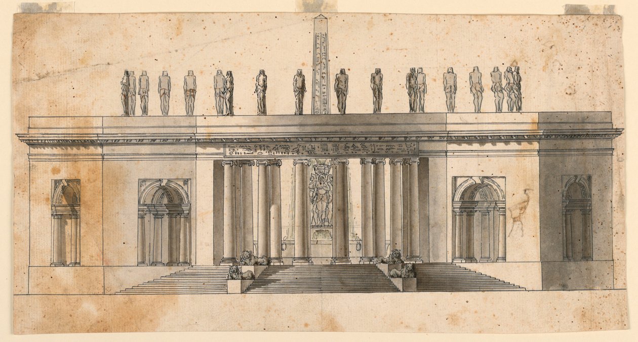 Scenedesign: En egyptisk struktur af Unknown artist
