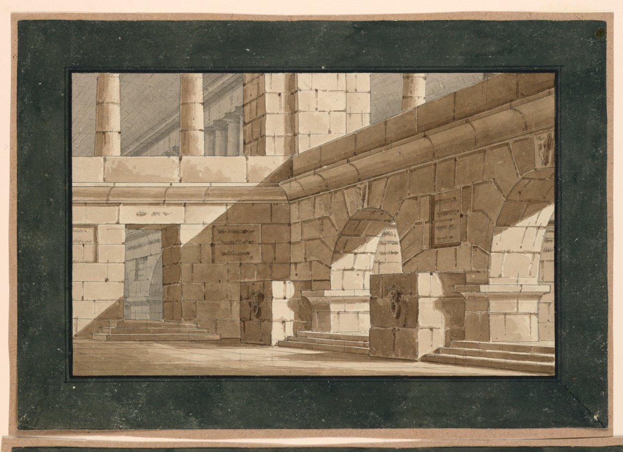 Scenedesign, Court of Antique Building af Unknown artist