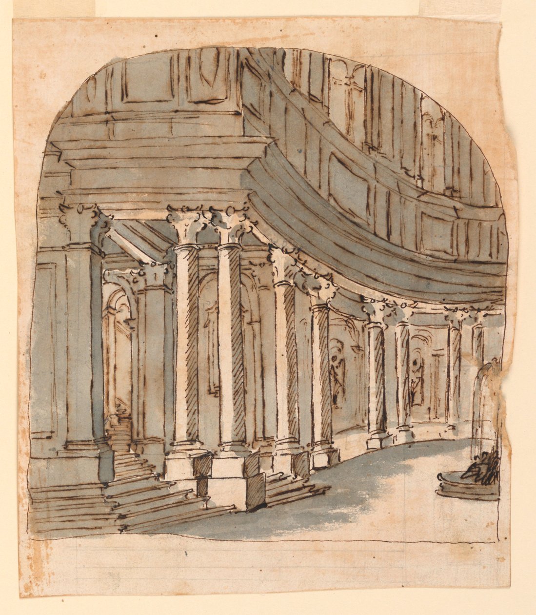 Scenedesign: Curving Portico af Unknown artist