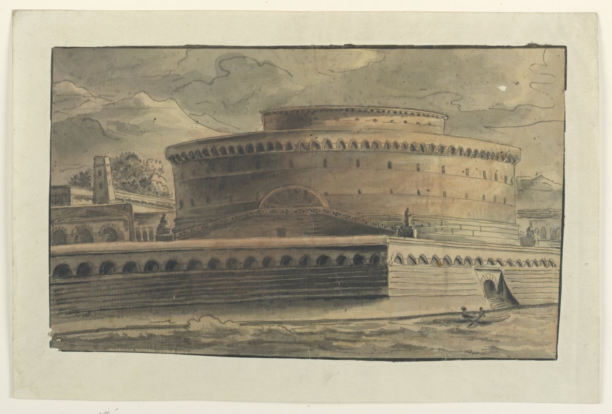 Scenedesign: Ydre af cirkulær bygning af Unknown artist