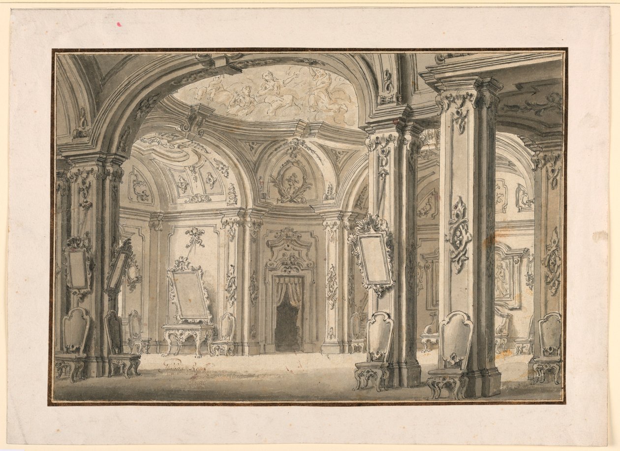 Scenedesign: Galleri i et palads af Unknown artist