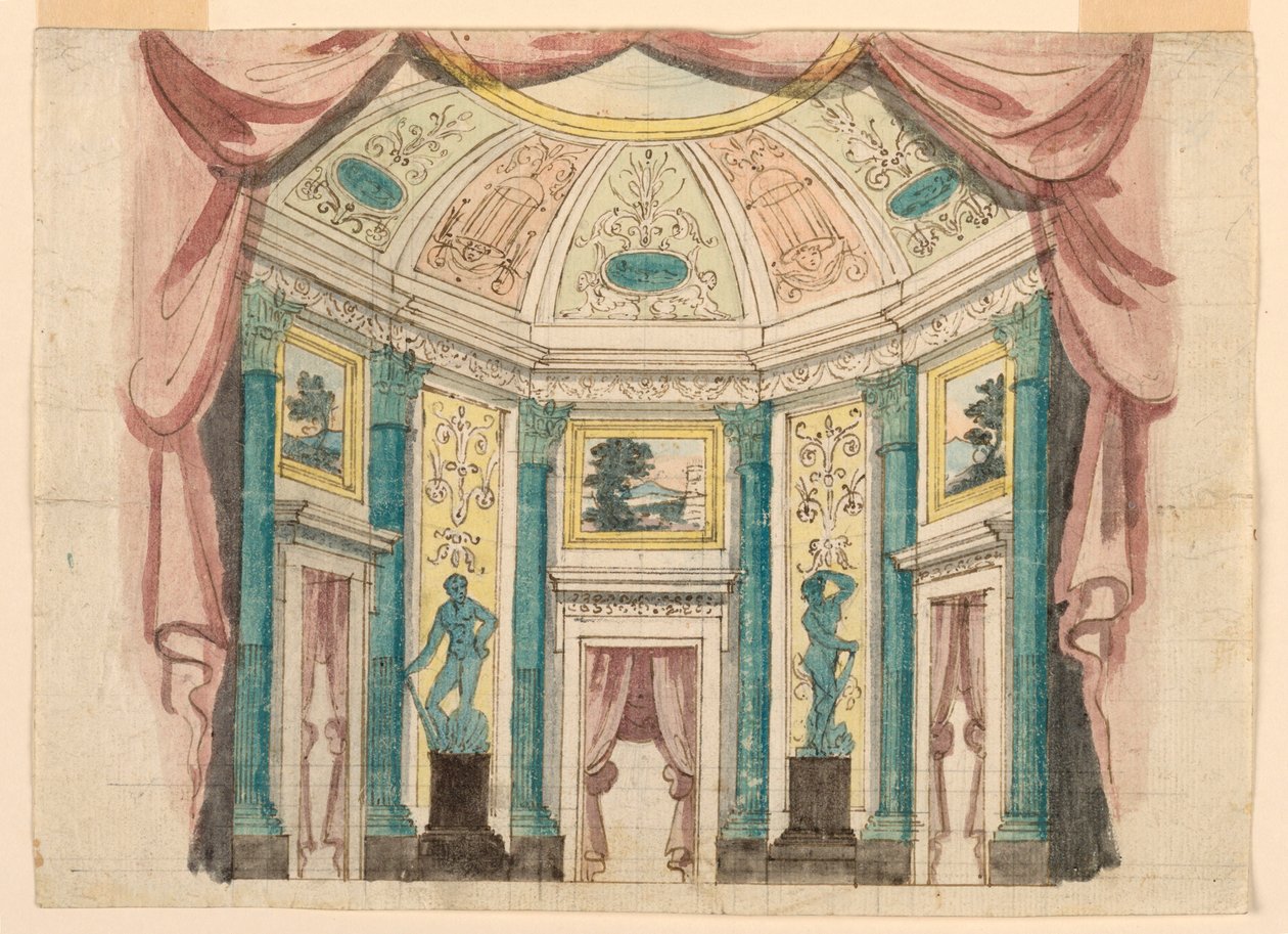 Scenedesign, Interiør af Slotssalen af Unknown artist