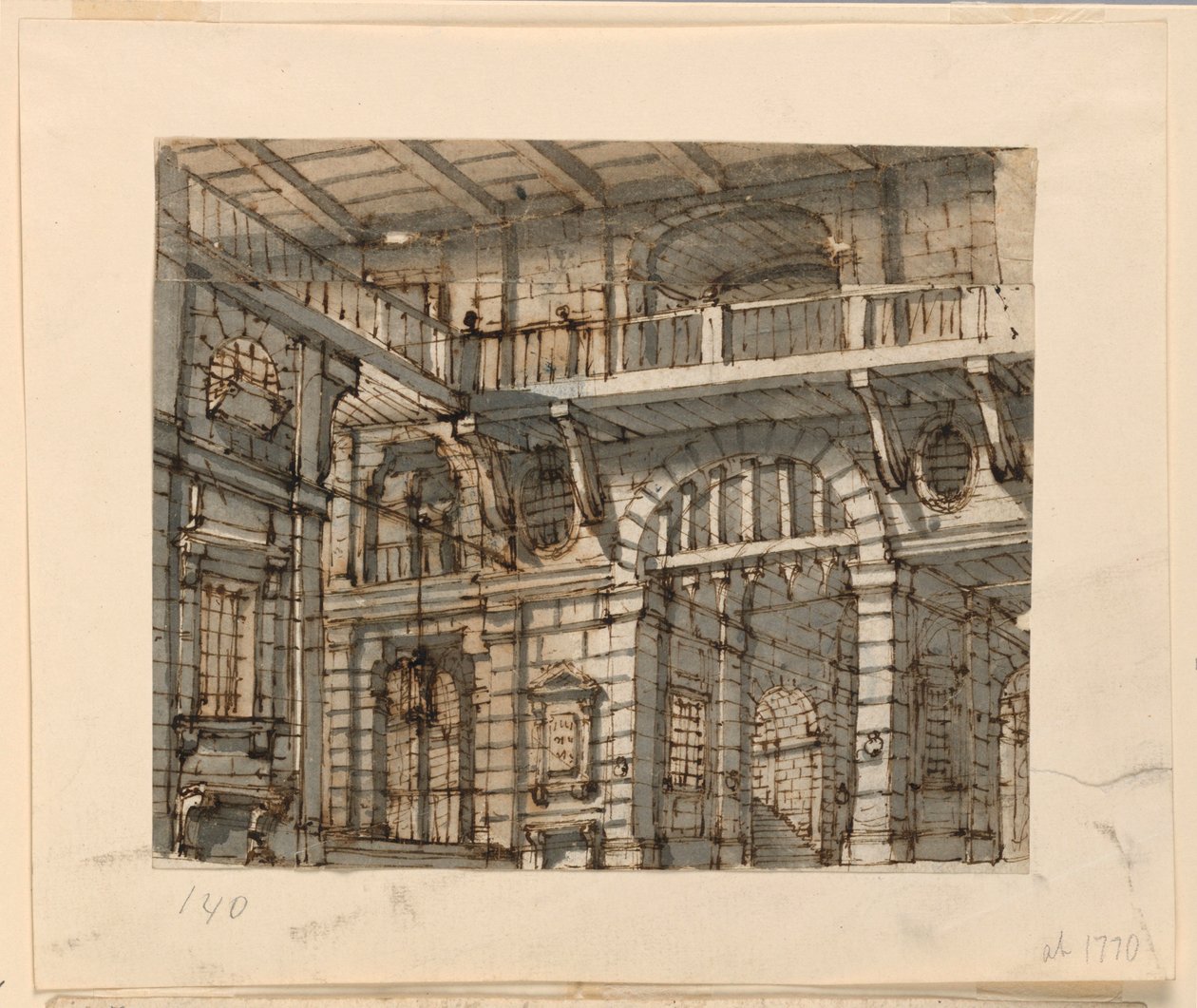 Scenedesign, Interiør af Fængselsretten af Unknown artist
