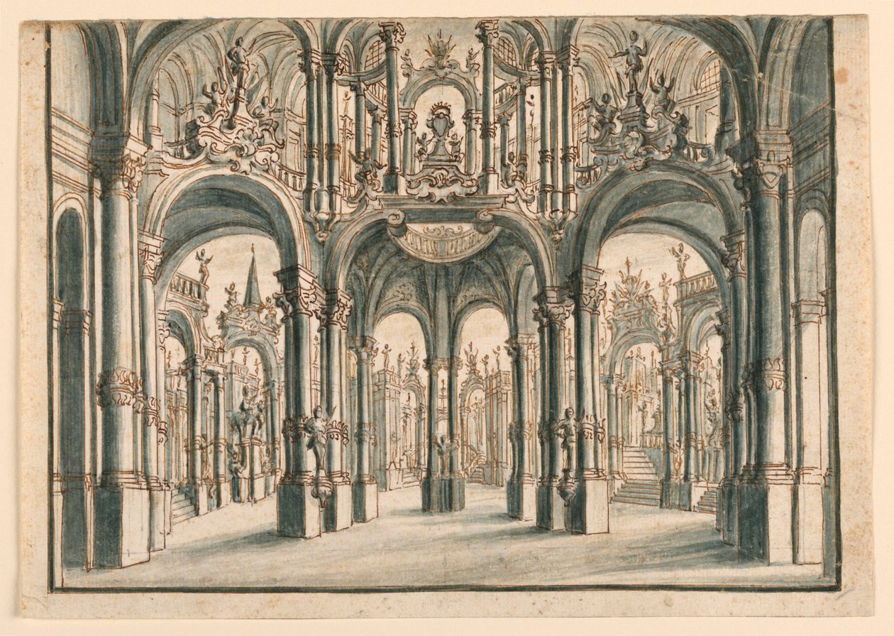 Scenedesign, Åben Slotsret af Unknown artist