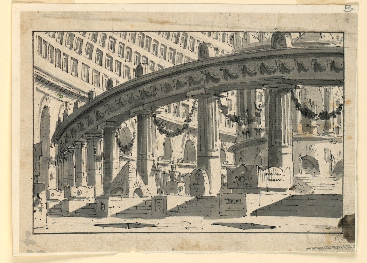 Scenedesign, paladsinteriør af Unknown artist