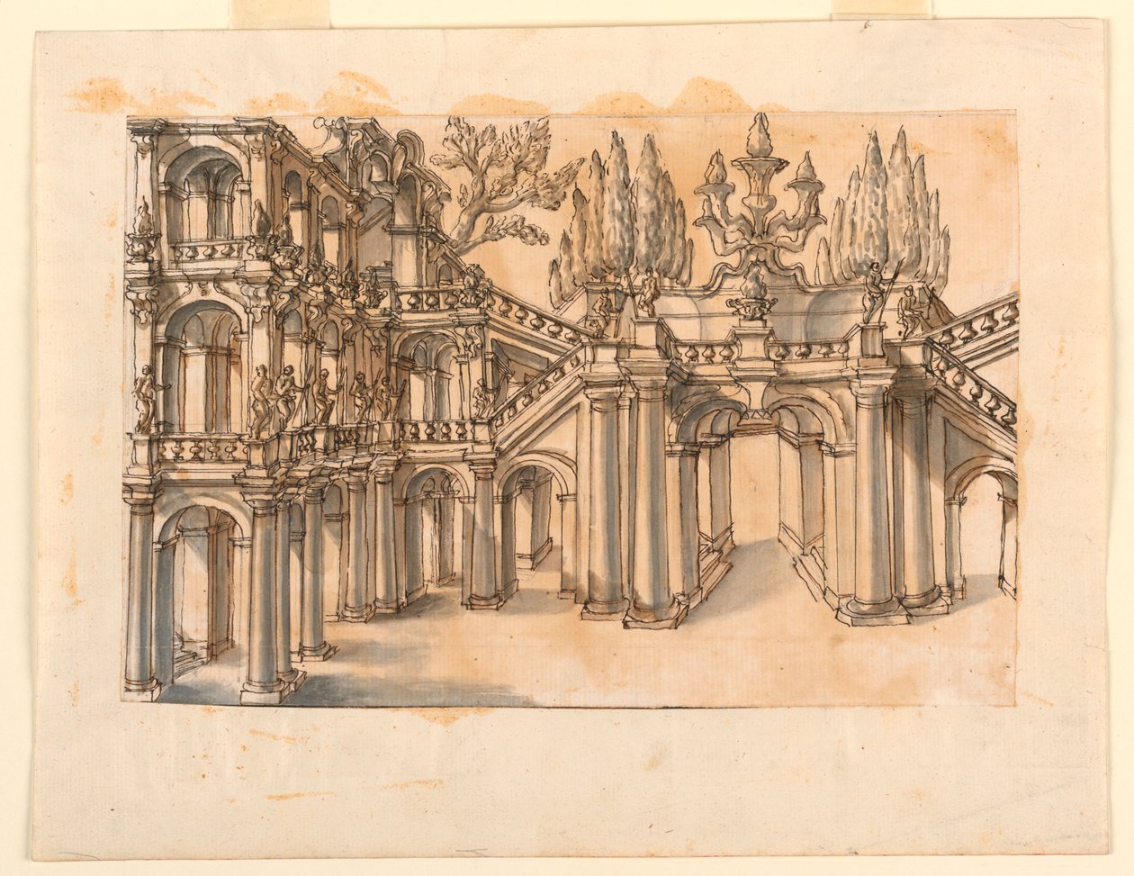 Scenedesign: Trappe i Park af Unknown artist