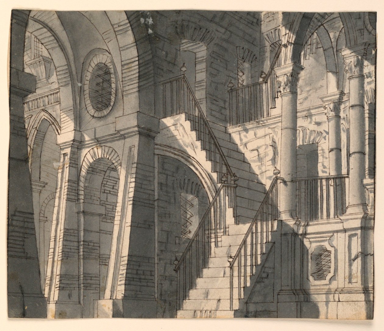 Scenedesign, Steninteriør med trappe af Unknown artist