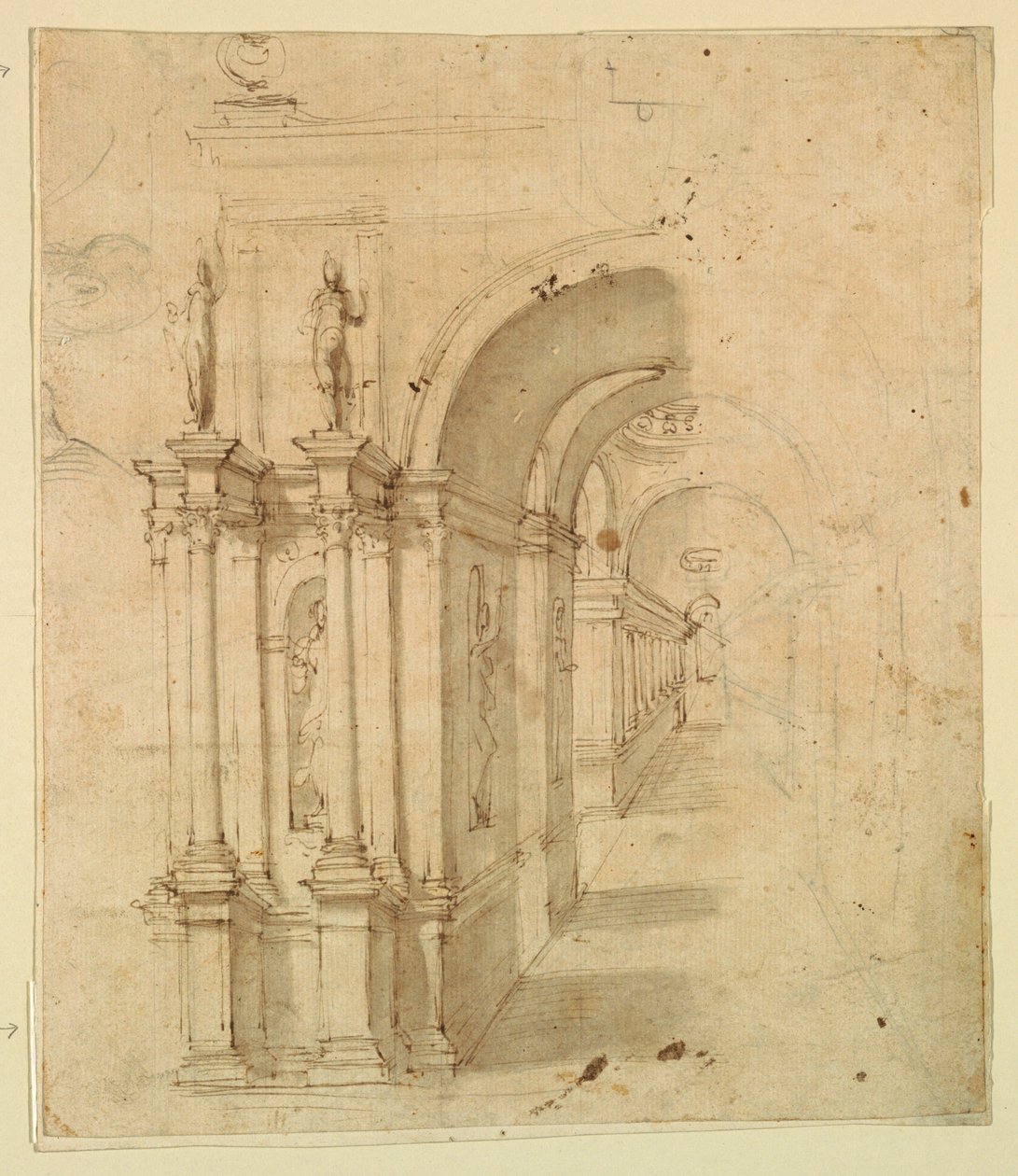 Scenedesign: Udsigt gennem buegang af Unknown artist