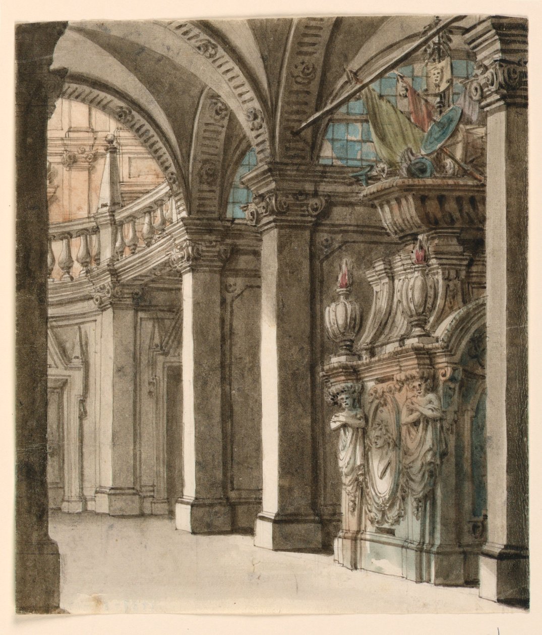 Scenedesign, udsigt til Apse af Unknown artist