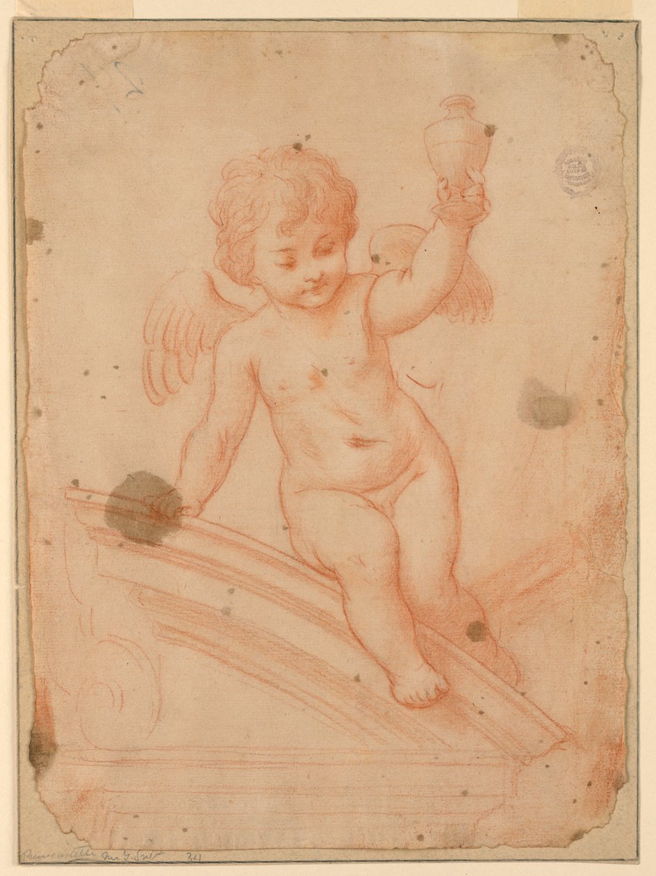 Studie af engel med vase af Unknown artist