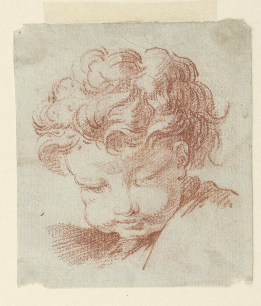 Studie af barnets hoved af Unknown artist