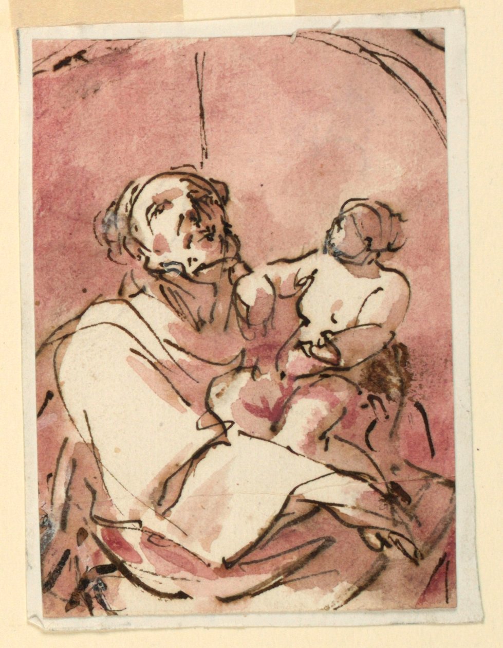 Studie af Sankt Joseph, der bærer Kristusbarnet af Unknown artist