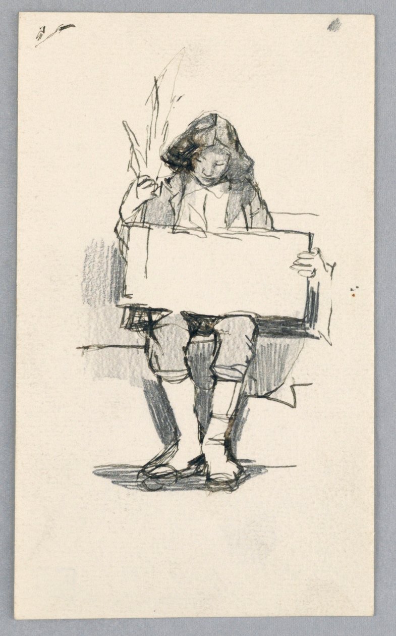 Studie af en ung dreng af Unknown artist