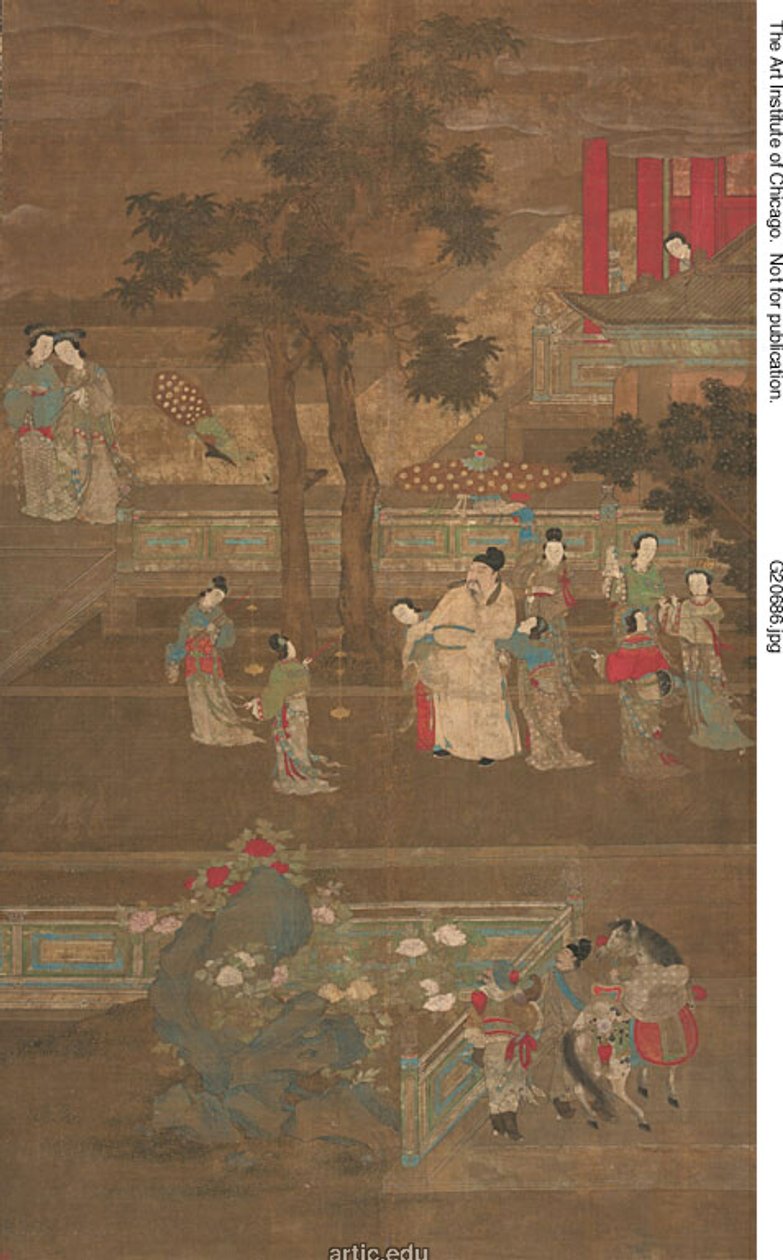 Su Dongpo eskorteret til Hanlin-akademiet med enkekejserindens tjenestepiger af Unknown artist