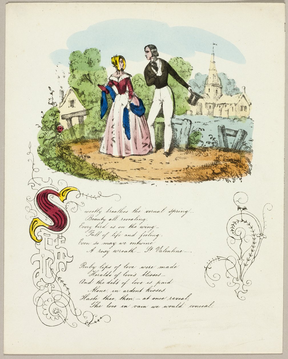 Sødt ånder det grønne forår (valentin) af Unknown artist
