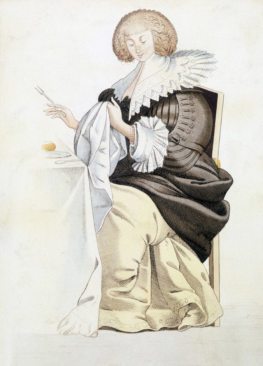 Bordkunst: en adelig dames vej ved bordet af Unknown artist