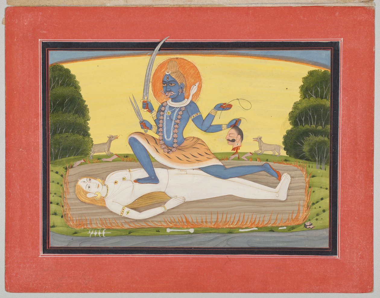 Tantric Devi på Shiva, fra en Mandi Devi-serie af Unknown artist
