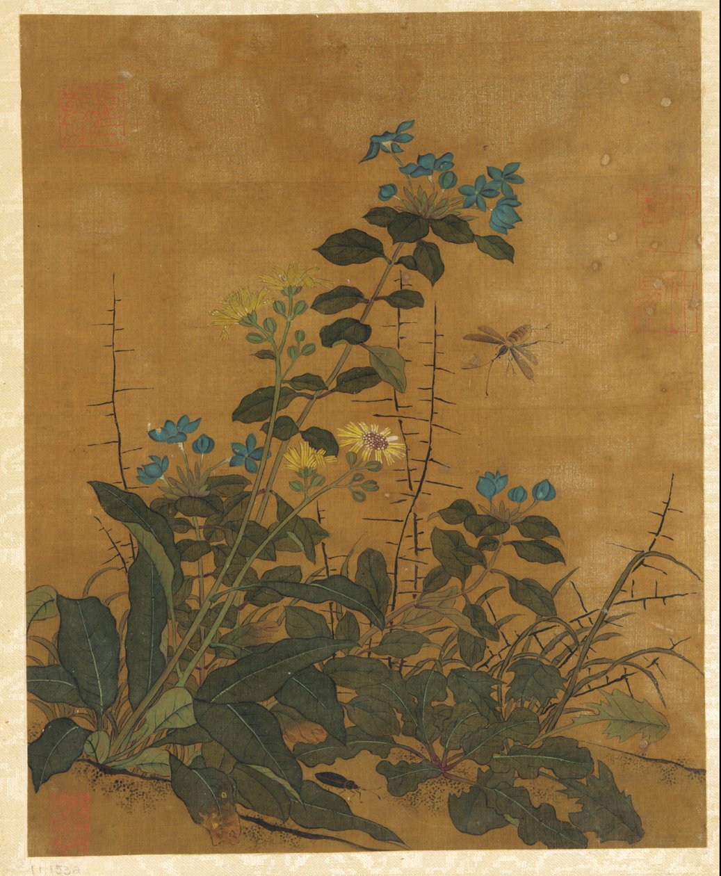 Ti billeder af blomster, frugter og fugle af Unknown artist