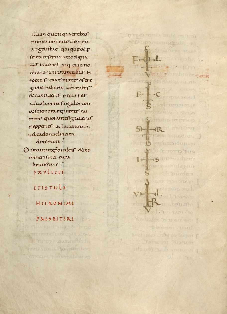 Tekstside med monogram af Unknown artist