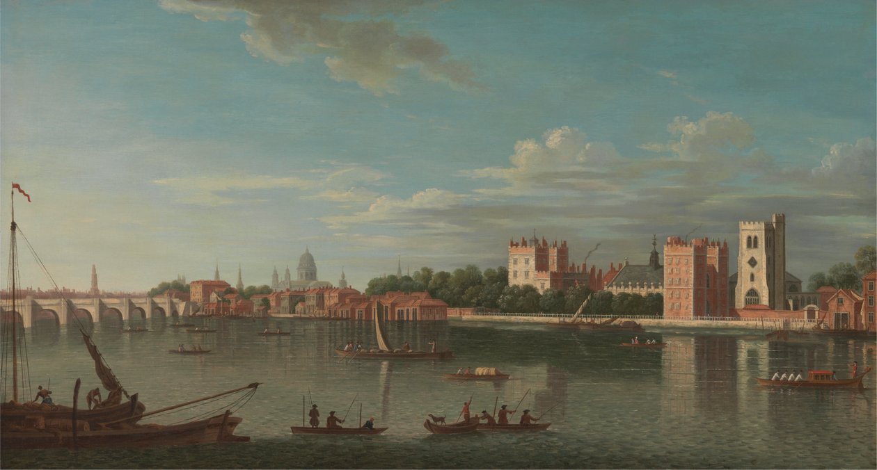 Themsen ved Lambeth Palace af Unknown artist