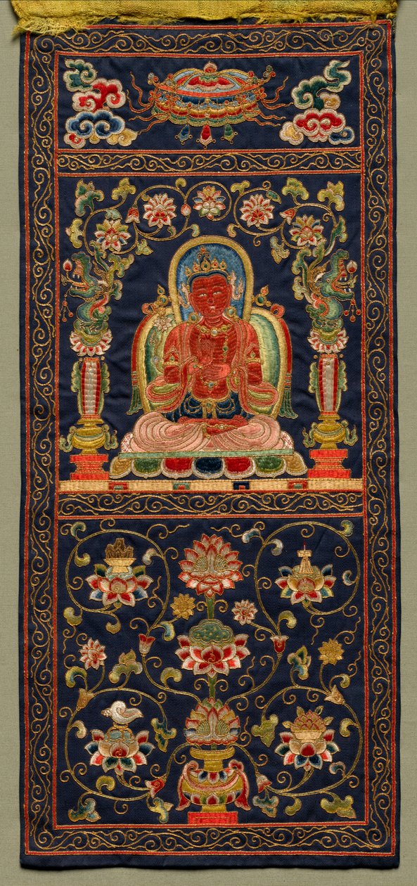 Thangka med den syvende bodhisattva af Unknown artist