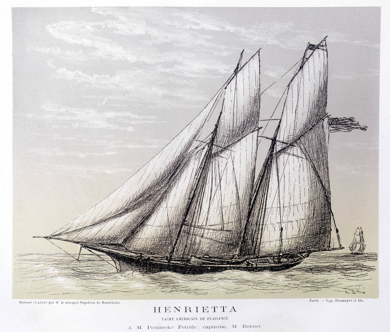 Den amerikanske yacht Henrietta - i "" Kentauren"" af Unknown artist