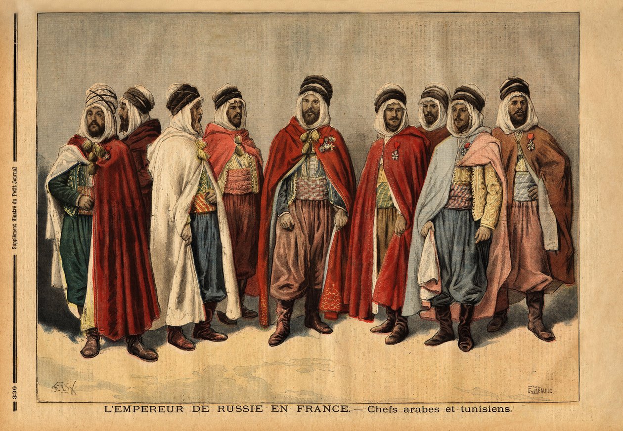 De arabiske og tunesiske høvdinge, anklaget for zar Nicholas II